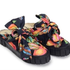 FARM RIO Cashew Platform Mule In Cashew Black Size EUA 7.5